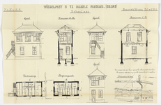 858550 Opstanden, doorsneden, plattegronden en situatie van Wisselpost B van het S.S.-station Baarle-Nassau Grens te ...